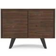 thumbnail image 4 of Simpli Home Lowry Solid Acacia 40 inch Storage Cabinet in Distressed Charcoal Brown (Set of 2), 4 of 13