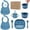 Dark Blue, variant on Silicone Baby Feeding Set,Baby Led Weaning Supplies Include Suction Plate & Bowl, Spoon, Fork,Bibs,Sippy Cup, 7-Pcs