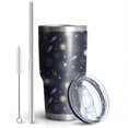 thumbnail image 2 of 30oz Dark Blue Moon Pattern Tumblers Stainless Steel Tumbler with Lid and Straw,Vacuum Insulated Double Wall Travel Tumbler Cups Mug with Cleaning Brush for Coffee,Tea, 2 of 7