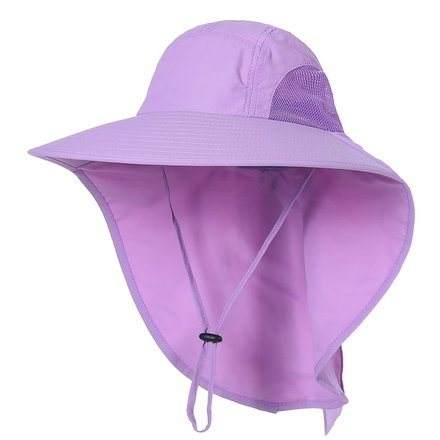 Chapeau de Soleil à Grand Bord pour Femmes avec Rabat de Cou pour Voyage Camping Randonnée Bateau Pêche