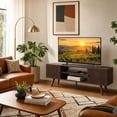 thumbnail image 3 of Manxile Mid Century Modern TV Console for Living Room Bedroom, Wood Entertainment Center with Storage and Shelves, Walnut, 3 of 7