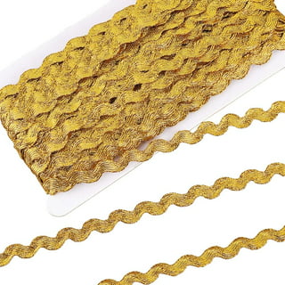9.3Yd 1.3 Inch Yellow Beaded Paillette Sewing Lace Trim Gold Fringe Tassel  Trim Metallic Fabric Ribbon Wavy Glitter Mesh 