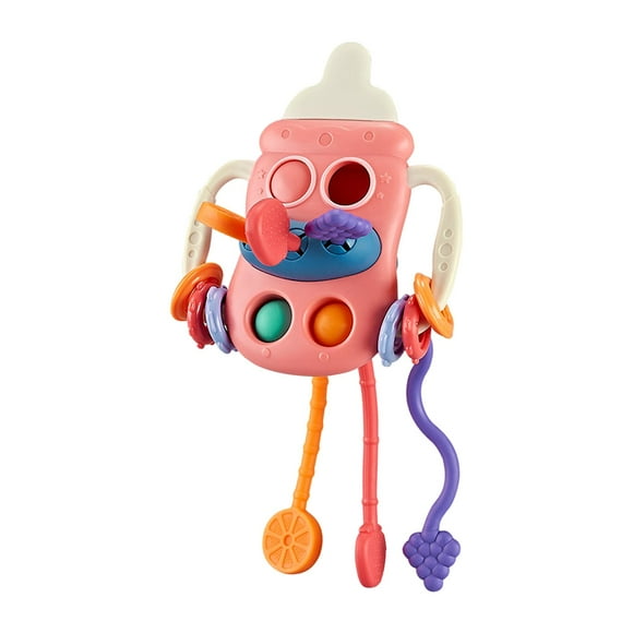 Bunblic Jouets de Voyage à Ficelle à Tirer Jouets Sensoriels Éducatifs pour Garçons Filles Nouveau-Nés Enfants Rouge