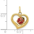 thumbnail image 5 of 14K Yellow Gold Enameled Ladybug In Heart Charm (18 X 14) Made Italy xac852, 5 of 6