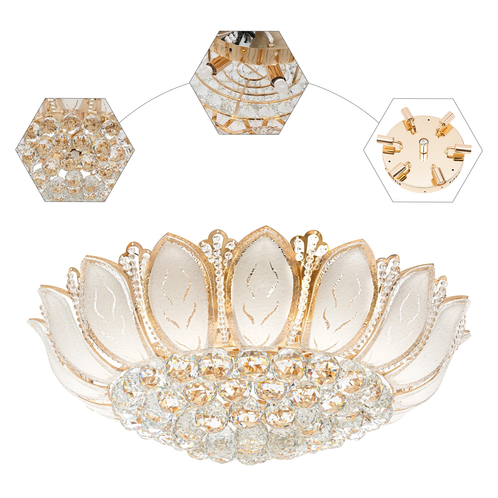 Wildnix Elegant Ceiling Light – 360° Illumination, Remote Control, Floral Lotus Design, Soft Light