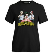 AkoaDa Japanese Anime My Hero Academia Tee Shirt Letter Print Shirt Casual Loose Cartoon Graphic Tees For Women