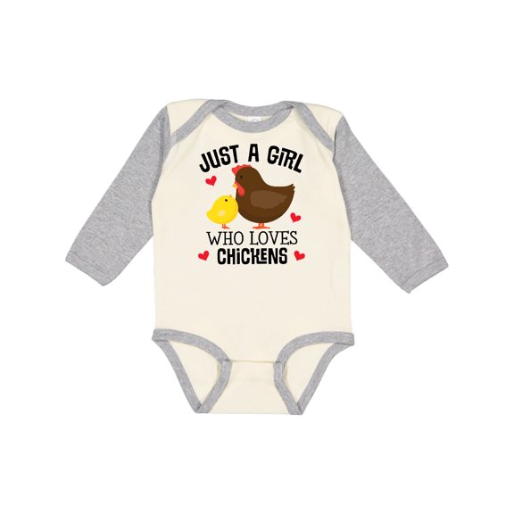 Inktastic Just a Girl Who Loves Chickens Girls Long Sleeve Baby Bodysuit