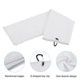 thumbnail image 4 of Uxcell 20"x16" Golf Towels Tri Fold Waffle Pattern Towels Soft Fiber with D Clip White 2 Pack, 4 of 5