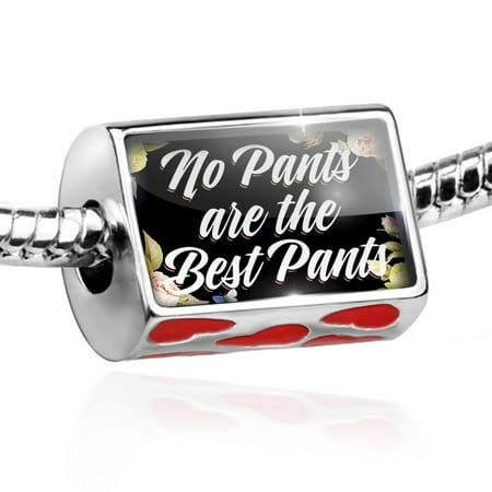 Bead Floral Border No Pants are the Best Pants Charm Fits All European