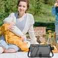 thumbnail image 4 of HBASD Portable Diaper Changing Pad - Baby Diaper Changer Travel Bag with Wipes Pocket, Smart Design Portable Changing Mat, Infant Travel Station Kit, Gift for Newborn (Dark Grey), 4 of 7