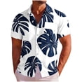 thumbnail image 2 of Hesxuno Men Beach Casual Button Down Shirts Palm Tree Printed Short Sleeve Shirt Big and Tall Summer Tops Funky Hawaiian Party Shirts Breathable Lightweight Resort Wear Shirts White XL, 2 of 8