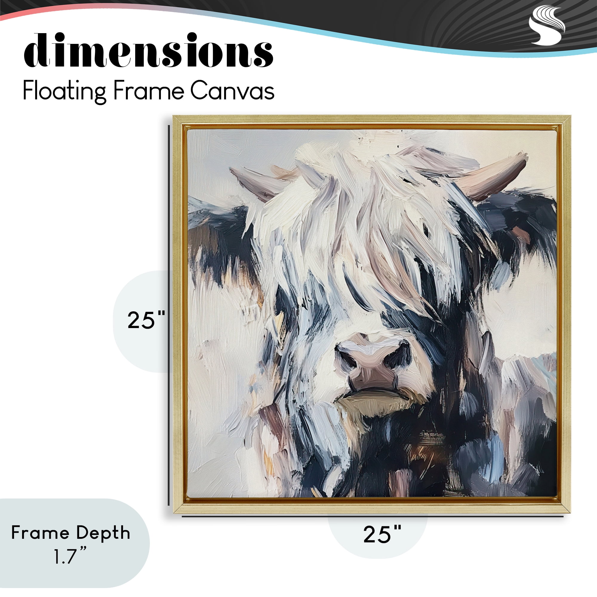 Stupell Industries Scruffy Little Highland Gold Framed Floater Canvas Wall Art, design by Tina LeCour