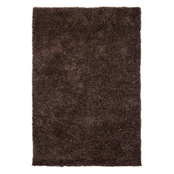 Hand-Woven Contemporary Shag Rug 7'9x10'6 Brown/Blue/Ivory