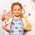 thumbnail image 2 of Cute Hedgehog and Flowers Kids Aprons for Girls and Boys,Adjustable Neck Strap Toddler Aprons for Kids Cooking Baking, 2 of 6