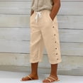 thumbnail image 2 of WERYOUNG Girl's Pants Solid Color Elastic Waist Kids Casual Wear Loose Fit Straight Leg Trousers With Side Snap Button Home Lounging Comfortable Soft Toddler Slacks, 2 of 5