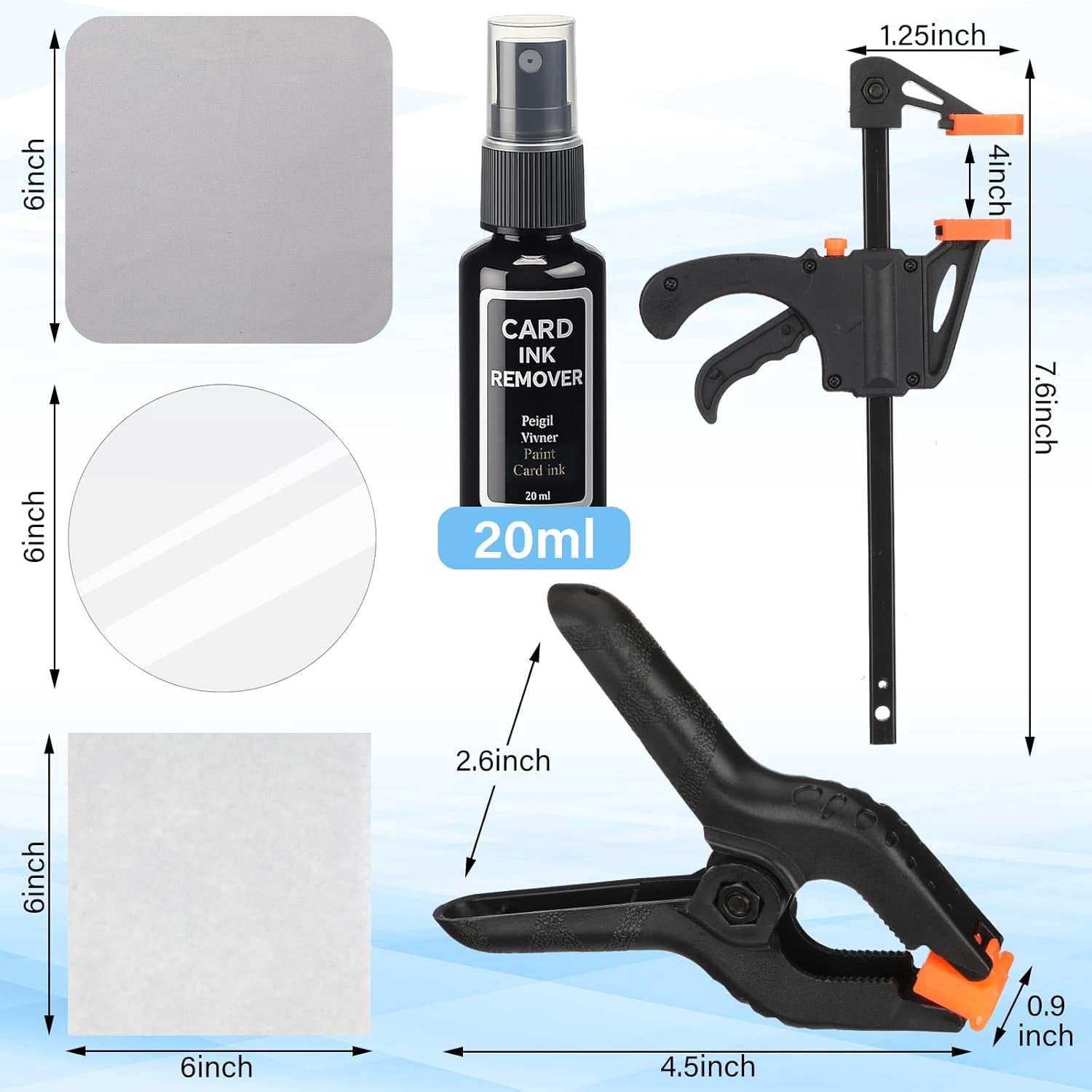 JJEAN-16 Pcs Trading Card Cleaning Kit Card Ink Remover Cleaning Spray for Ink, Pencil, Marker, Paint Remover, TCG Sports Cards Collectors Collectible Protect Supplies