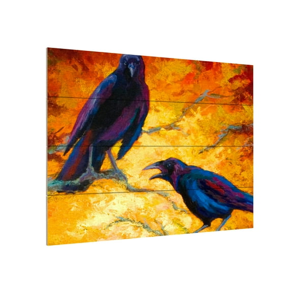 Marion Rose 'Crows 9' Wood Slat Art