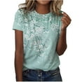 thumbnail image 2 of Women's Boho Flowers T Shirts Graphic Tees Summer Tops Wildflower Floral Shirt Short Sleeve Casual Loose Fit Shirt, 2 of 4