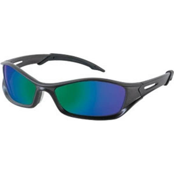 MCR Safety Tribal Eyewear, Graphite/Vented Frame, Emerald Mirror Lens (21 Unit)