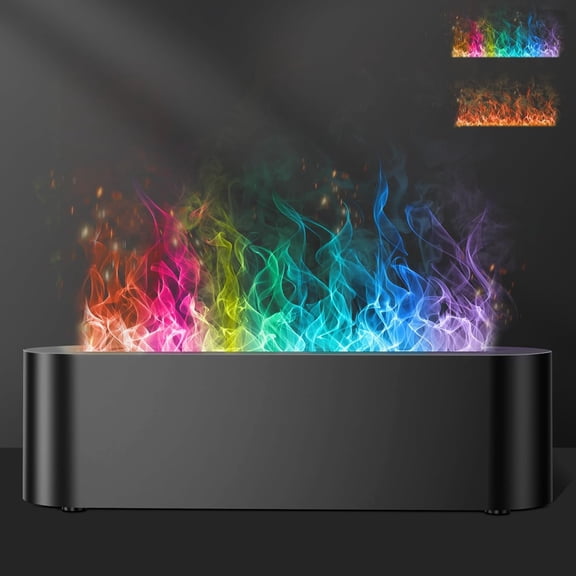 HEEYCEM Upgraded flame diffuser humidifier with 7 adjustable colors, timer and auto shut-off, 150ml compact size, quiet operation, ideal for home, bedroom, office and yoga.
