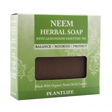 Plantlife Neem Soap Bar with Lemongrass Essential Oil - Natural Ingredients - Handmade in USA - 4.5 oz