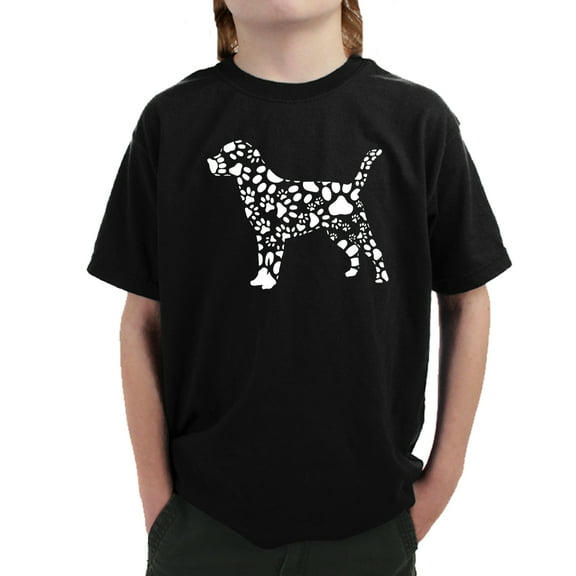 Boy's Word Art T-shirt - Dog Paw Prints