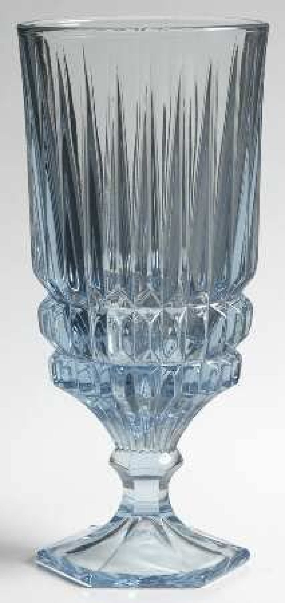 *NEW* set 4 vintage FOSTORIA light blue crystal glass HERITAGE dof rock GLASSES 