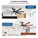thumbnail image 2 of Ventilador de techo Conciseer Modern de 183 cm con luces y control remoto negro, 2 of 9