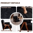 thumbnail image 5 of LEHZROAJ Modern Chenille Upholstered Accent Chair,Armchair Thick Backrest Solid Wood Frame for Living Room,Bedroom(Black), 5 of 11