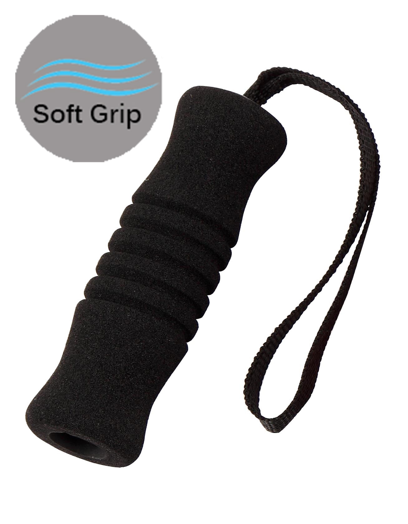 Sky Med Stylish Cane Grip in Black Foam Hand Grip Replacement come with Strap, Offset Handle