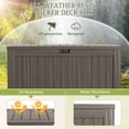 thumbnail image 2 of Homall 120 Gallon Outdoor Patio Box Deck Plastic Resin Storage Box Backyard, Dark Brown, 2 of 7