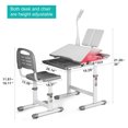 thumbnail image 2 of Artist Hand Kids Study Desk and Chair Set Height Adjustable Children Table Large Writing Board Desk with LED Lamp, Pull Out Drawer, Bookstand (Gray), 2 of 8
