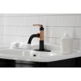thumbnail image 3 of Kingston Brass KSD2827KL Whitaker One-Handle Single-Hole Bathroom Faucet with Deck Plate and Push Pop-Up Drain, Matte Black/Rose Gold, 3 of 7