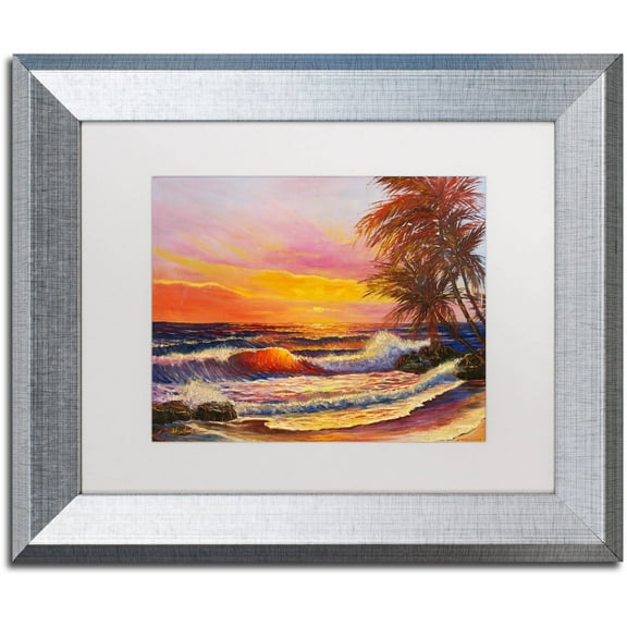 Trademark Fine Art 'Hawaiian Glow' Canvas Art by Manor Shadian, White Matte, Silver Frame