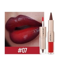 Kokovifyves Double Head 2-in-1 Makeup Matte Hook Line Lipstick Mirror Lip Gloss Lip Glaze 2.5ml
