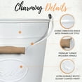 thumbnail image 3 of Autumn Alley Farmhouse White Metal Trash Can Pail Rustic Bathroom Accessories, 3 of 10