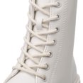 thumbnail image 6 of Blikcon Kids Little Big Girls Bettyy Fashion Boots Lace up and Side Zipper Booties (Color : White, Size : 11.5 Little Kid), 6 of 7