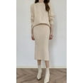 thumbnail image 3 of Chouyatou Women's Two Piece Sweater Skirt Sets Knit Sweater Top Bodycon Skirt 2 Piece Outfits, 3 of 6