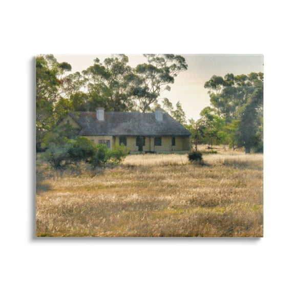 Stupell Industries Rural Cabin Grassy Landscape Landscape Photography Gallery Wrapped Canvas Print Wall Art
