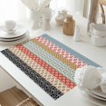 thumbnail image 4 of Placemat Boho Ethnic Placemats for Dining Table Bohemian Geometric Stripes Orange Washable Table Mats for Party Kitchen Dining Decoration, 4 of 7