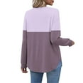 thumbnail image 6 of Women's Color Blocking Printing Blouses Long Sleeved Button V-Neck Pullover Fashionable Top 2025, 6 of 7