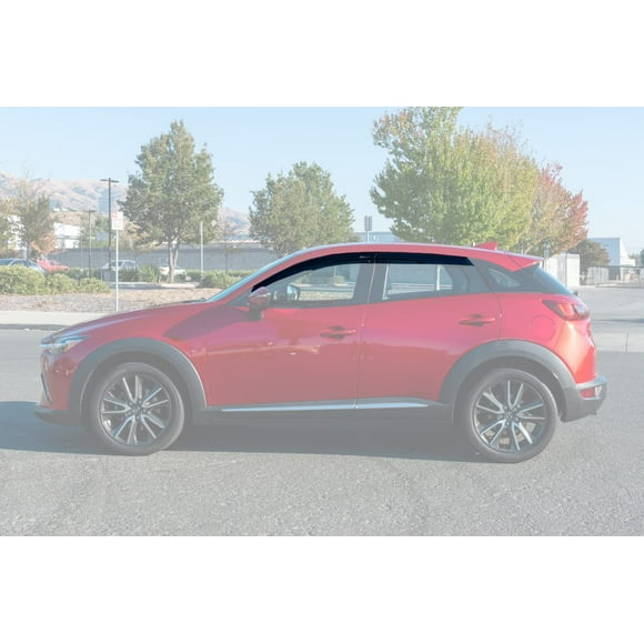 Extreme Online Store Replacement for 2016-2021 Mazda CX-3 | EOS Visors JDM Mugen Style Smoke Tinted Side Vents Rain Guard Window Deflectors