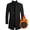Black (thickened), variant on Paille Men's Jacket Solid Color Trench Coats Lapel Pea Coat Thicken Work Overcoats Black (thickened) 3XL