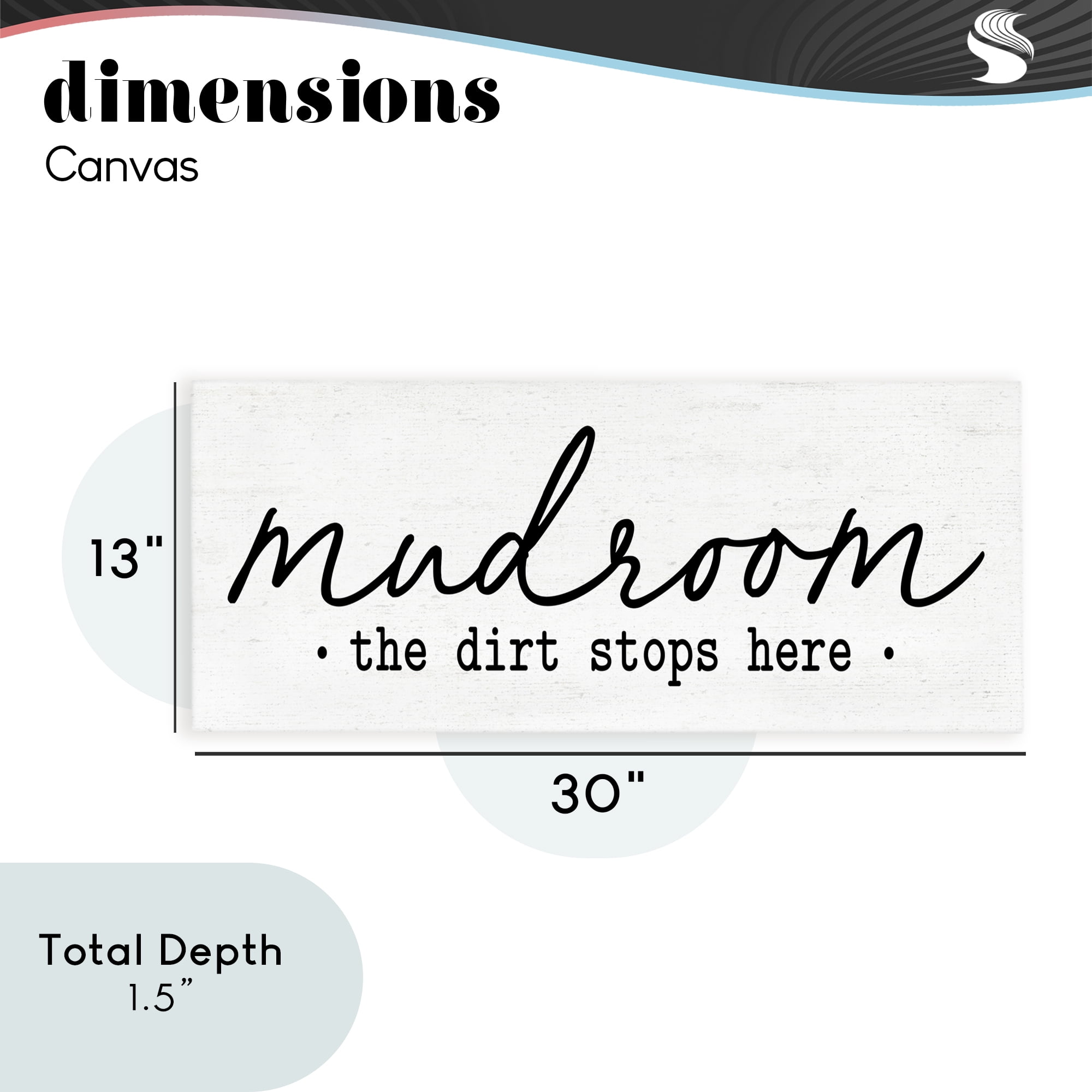 Mudroom Script Dirt Stops Here Canvas Wall Art, design by Lettered and Lined