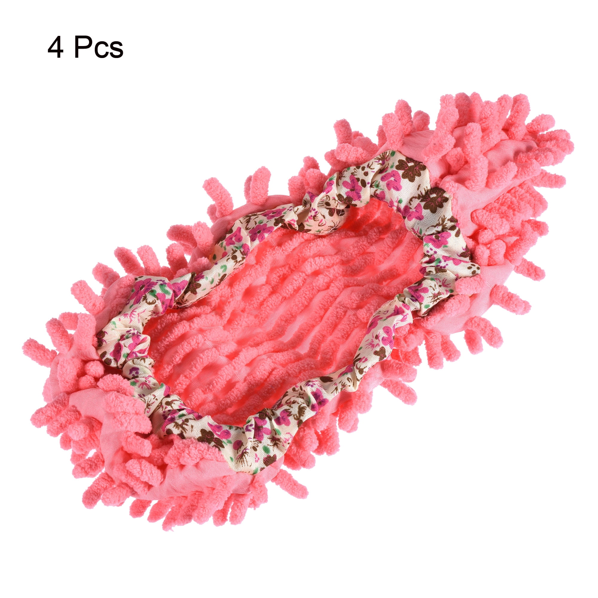 Unique Bargains Shoes Cover Multifunction Chenille Microfiber Duster Mop Pink