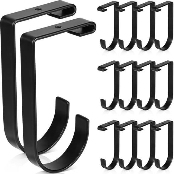 12 Pcs Add on Storage Hook Accessory Overhead Garage Hooks for Ceiling Rack and Wall Shelving, Bike Hanging Flat, Black