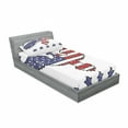 thumbnail image 3 of Ambesonne Animal Fitted Sheet & Pillow Sham Set, Patriotic Eagle, Full, Red Blue, 3 of 3
