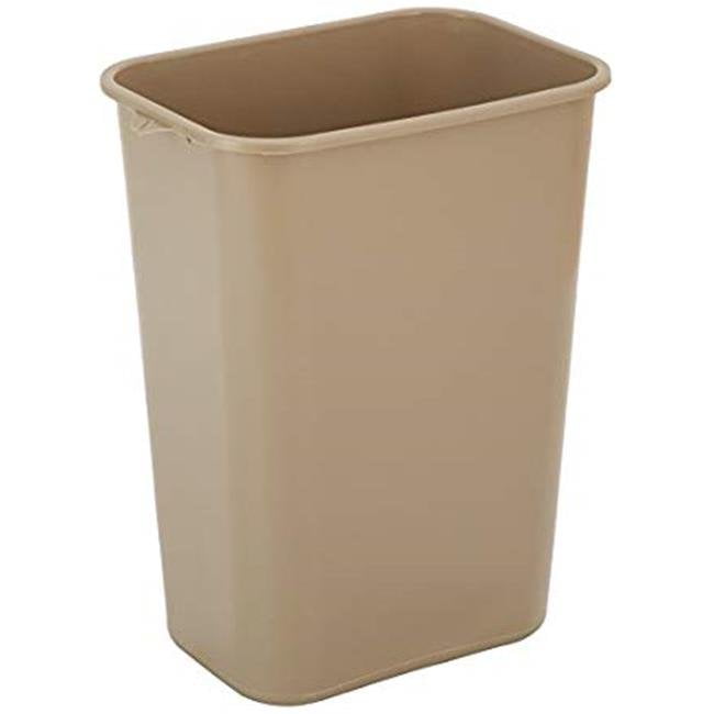 41 qt. Plastic Waste Basket, Beige