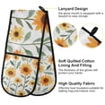 thumbnail image 2 of Yayeee Double Oven Mitt Kitchen Heat Resistant Baking 35" x7" Quilted Glove, Sunflowers and Leaves Pattern, 2 of 6