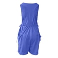 thumbnail image 6 of DHFJKG Rompers For Women Summer Casual Sleeveless Loose Fit Playsuit Scoop Neck Elastic Waist Solid Color Romper With Pockets Trendy Onesie, 6 of 8